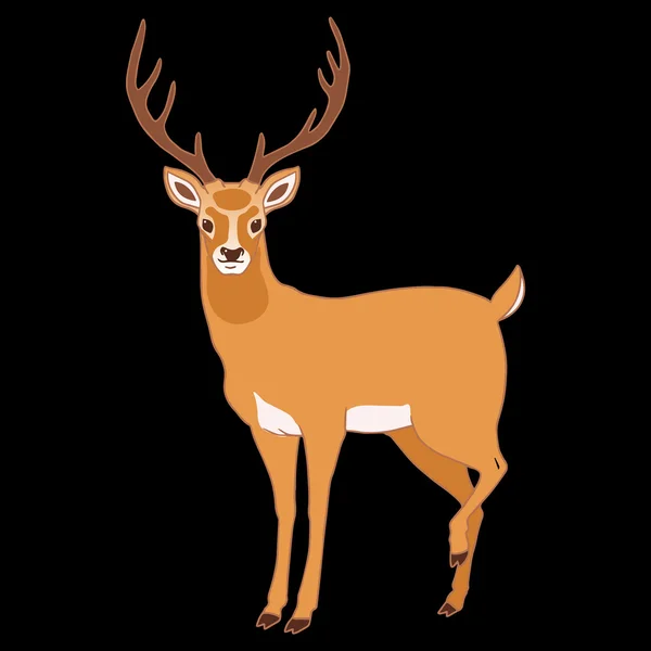 Ilustracja jeleni na czarnym tle. — Wektor stockowy