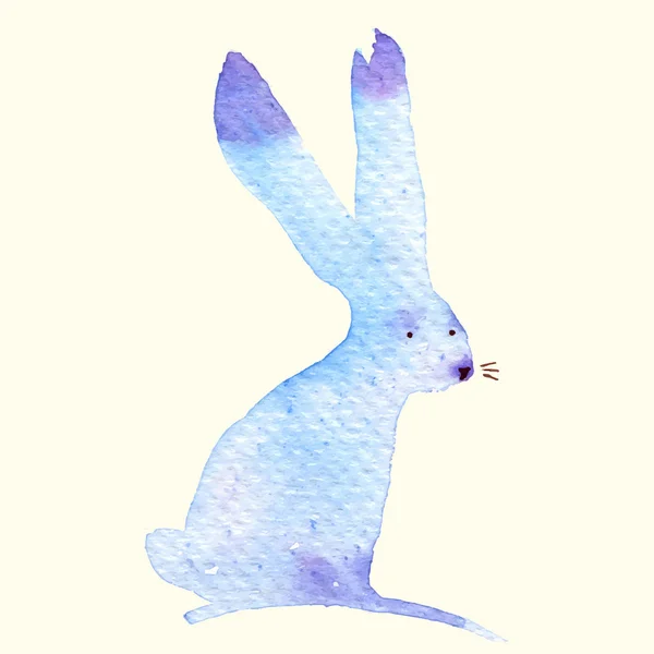 Beyaz tavşan suluboya tarzında vektör çizim. — Stok Vektör