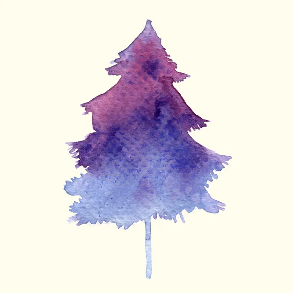 Illustrazione vettoriale in stile acquerello del Natale, albero di Capodanno . — Vettoriale Stock