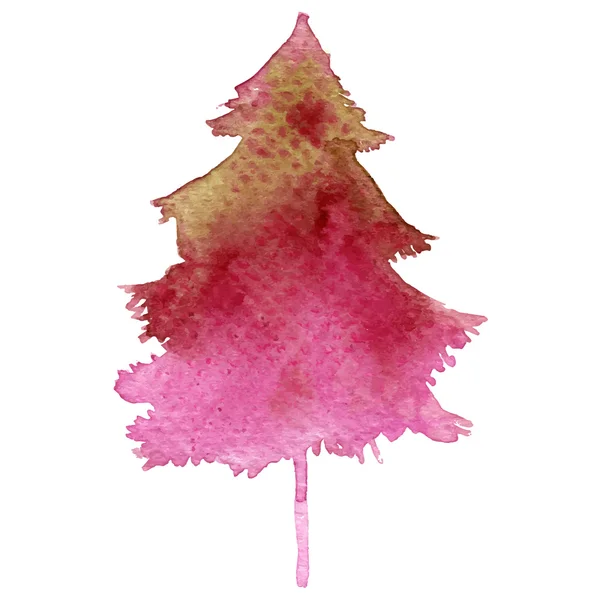 Ilustración vectorial de estilo acuarela de Navidad, árbol de año nuevo . — Vector de stock