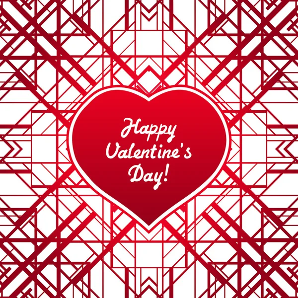 St. valentine's day thema art decostijl vector geometrische patroon. — Stockvector