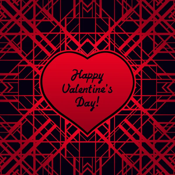 St. Valentinstag Themen Art Deco Stil Vektor geometrisches Muster. — Stockvektor