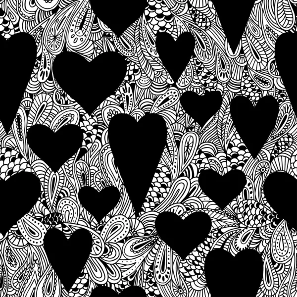 Vector seamless pattern with hearts. — Stock Vector