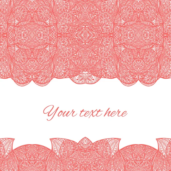 Tarjeta de felicitación vectorial con decoración de estilo paisley . — Vector de stock