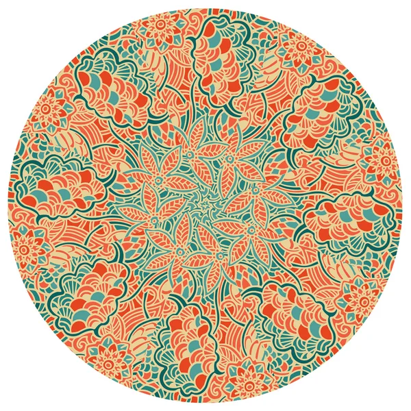 花の円形ベクトルのシームレスなパターン. — ストックベクタ