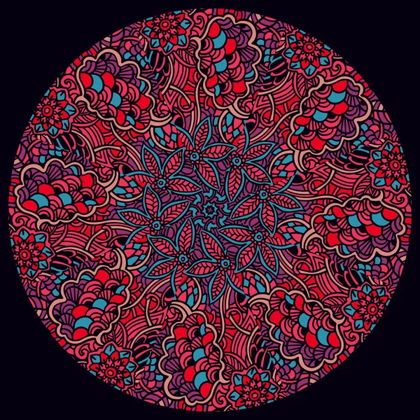 Floral motif rond vecteur sans couture . — Image vectorielle