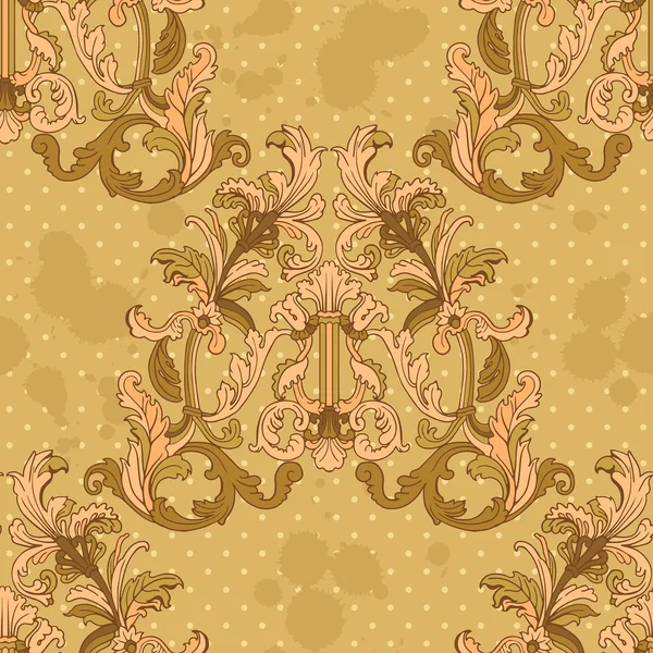 Barokke stijl floral naadloze vector patroon. — Stockvector