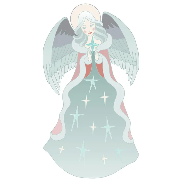 Christmas,New Year character illustration. Angel. — Stock Vector