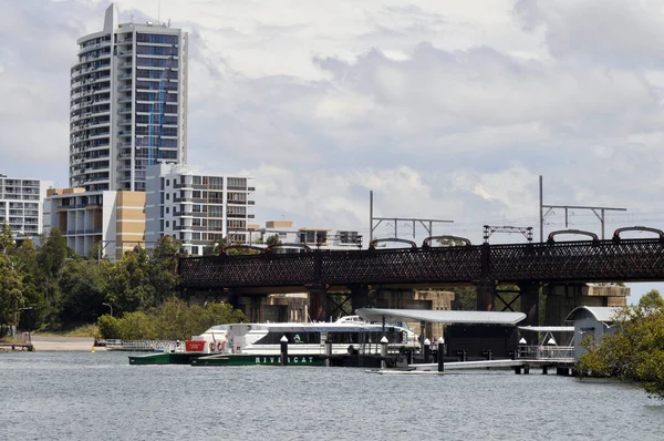 Rivercat Ferry Pulls Away Meadowbank Ferry Wharf Parramatta River Sydney — Stok fotoğraf