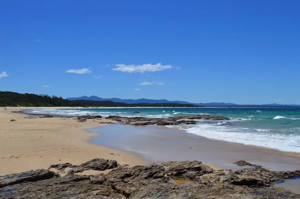 Utsikt Över Stranden Från Hungry Head Nära Urunga Nsw — Stockfoto