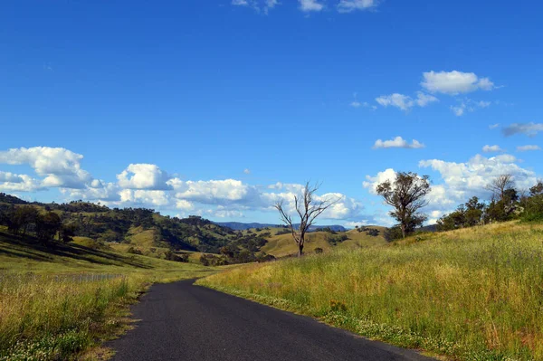 Coxs River Road Taglia Strada Attraverso Campagna Vicino Hartley Nuovo — Foto Stock