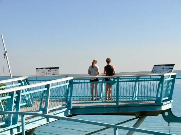 Tourists Enjoying View Darwin Harbor Observation Deck Esplanade — Stock fotografie