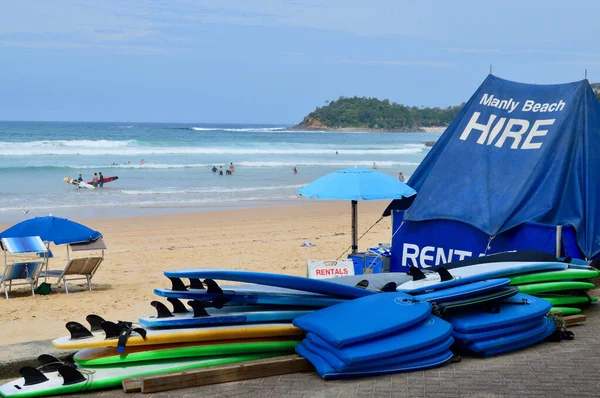 澳洲悉尼曼利海滩的冲浪板租用 — 图库照片