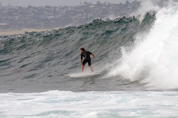 Surfař Akci Fairy Bower Poblíž Manly Beach Sydney Austrálie — Stock fotografie