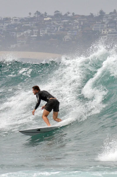 Surfař Akci Fairy Bower Poblíž Manly Beach Sydney Austrálie — Stock fotografie