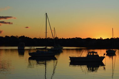 Sakin bir akşamda Sydney Limanı 'nın Leichhardt manzarası