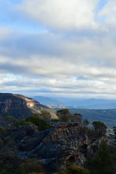 Μια Θέα Στα Γαλάζια Βουνά Της Αυστραλίας — Φωτογραφία Αρχείου