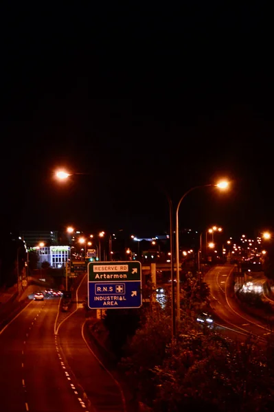 Lumières Sur Autoroute Artarmon Sur Côté Nord Sydney — Photo