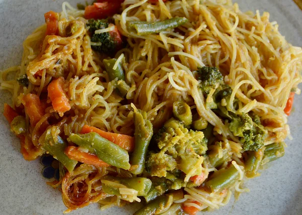 Singapore Noodles Vegetables — Fotografia de Stock