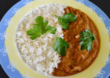Lamb rogan josh and rice