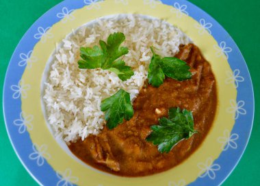 Lamb rogan josh and rice