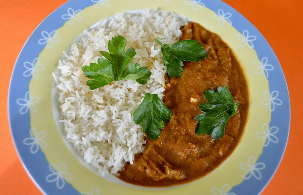 Lamb rogan josh and rice