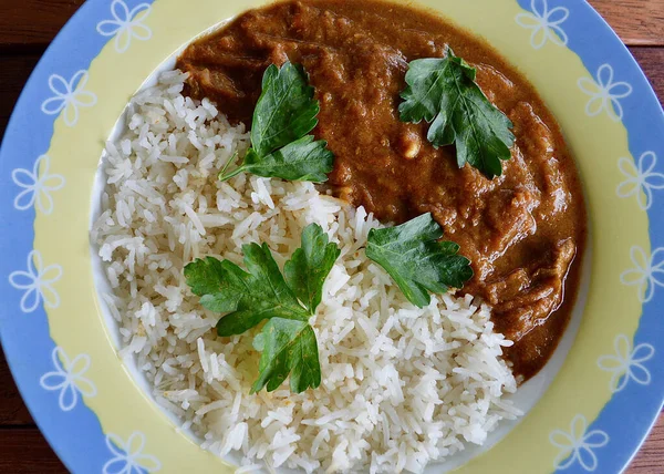 Lamb rogan josh and rice