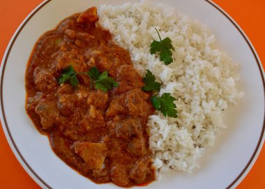 Beef Massaman curry with jasmine rice