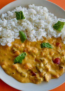 Thai red vegetable curry with jasmine rice