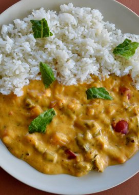 Thai red vegetable curry with jasmine rice