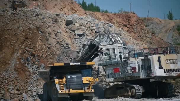 Russland Amur Region Juli 2021 Steinbruch Tagebau Golderzabbau Das Erz — Stockvideo