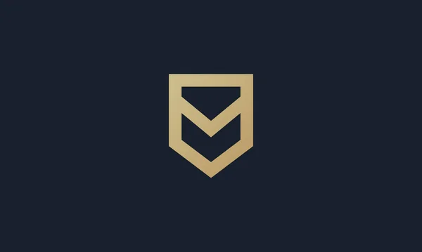 Letter Logo Ontwerp Letter Gecombineerd Met Schild Vectorillustratie — Stockvector