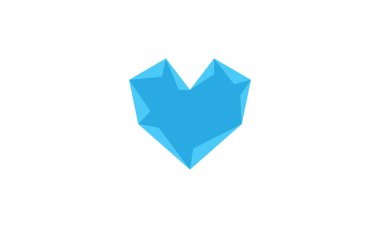 Kalp ikonu. Origami tarzında kalp ikonu. vektör illüstrasyonu