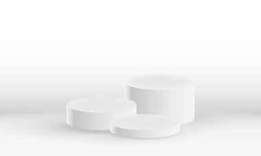 Podyum Arkaplanı. Ürün gösterimi için 3d gerçekçi podyum arka planı. vektör illüstrasyonu