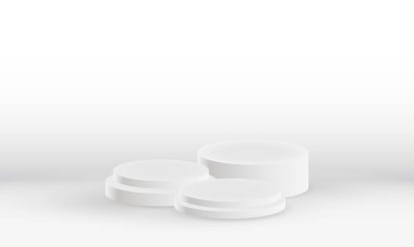 Podyum Arkaplanı. Ürün gösterimi için 3d gerçekçi podyum arka planı. vektör illüstrasyonu