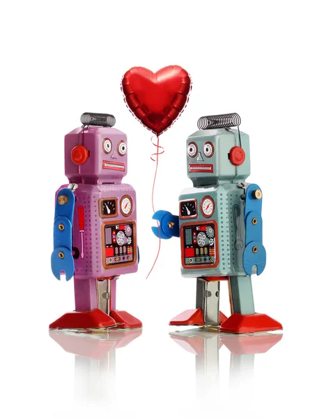 Robots en el amor Stockfoto