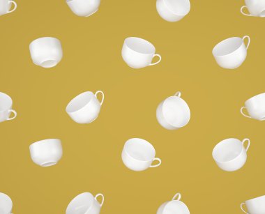 Kahve Kupası desen sarı