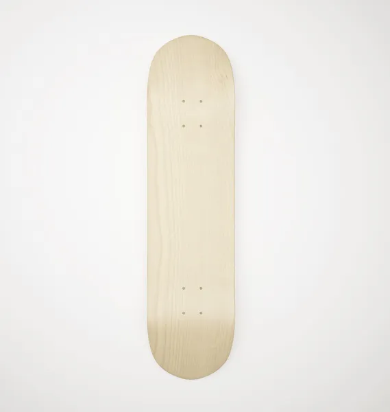 Cubierta de skate de madera en blanco — Foto de Stock