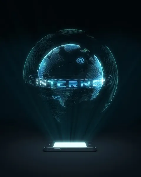 iletişim teknolojisi illüstrasyon ile hareket eden