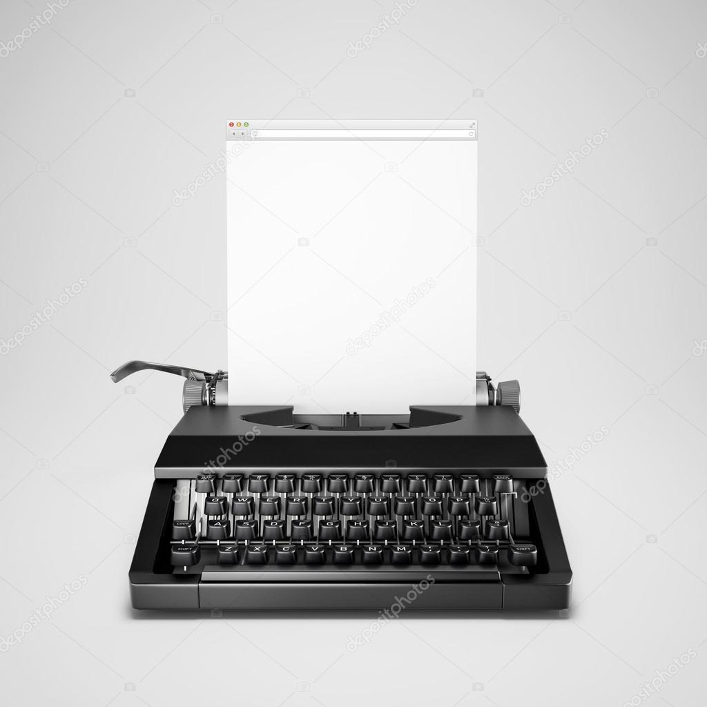 Typewriter with computer window