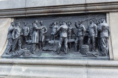 Sivastopol, Kırım - 28 Mayıs - Sivastopol, Kırım 'da 28 Mayıs 2021 tarihinde Amiral Pavel Stepanovich Nahimov' un Sivastopol heykeli.