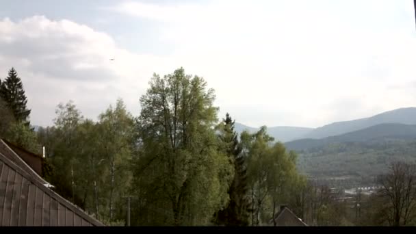 Tijd lapse wolken met landschap — Stok video