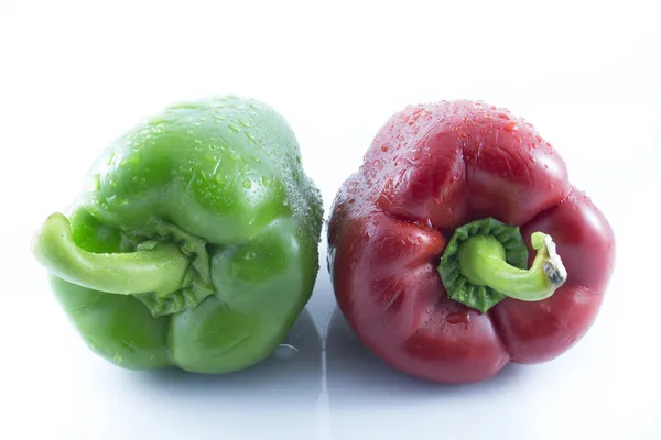 Reds and green peppers — Stock Photo, Image