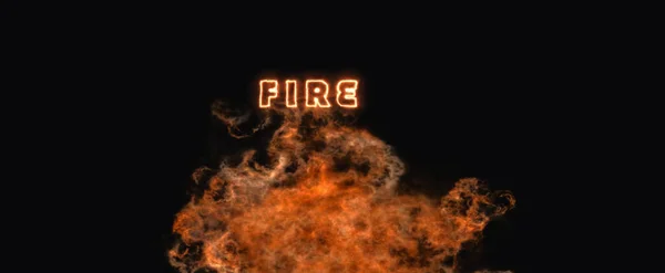 Burning Flame Black Background Text — Stock Photo, Image