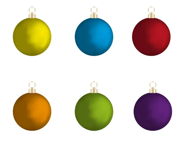 Set Bolas Navidad Sobre Fondo Blanco — Vector de stock