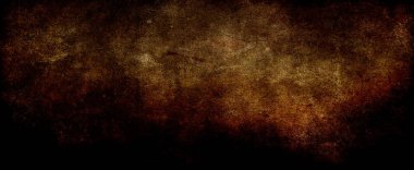 Eskimiş eski kağıt tasarımlı koyu kahverengi arkaplan dokusu, siyah kenarı olan antika metal arkaplan çizimi, toprak kahve rengi.