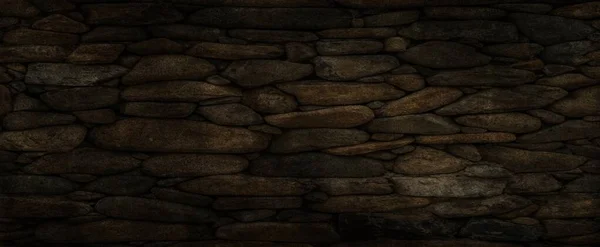 Мрачный Фон Черная Кирпичная Стена Темного Камня Текстуры — стоковое фото