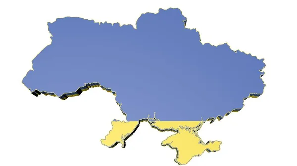 Renderen Grondgebied Van Ukraine Geïsoleerde Witte Kleur — Stockfoto