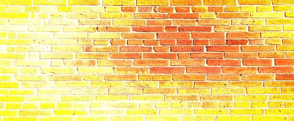 Old Yellow Grunge Brickwall Texture Vintage Tegelvägg Med Shabby Bleknat — Stockfoto