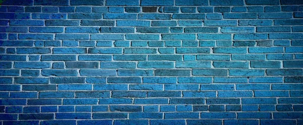 Old Weathered Stained Blue Brick Wall Background — Stock Photo, Image